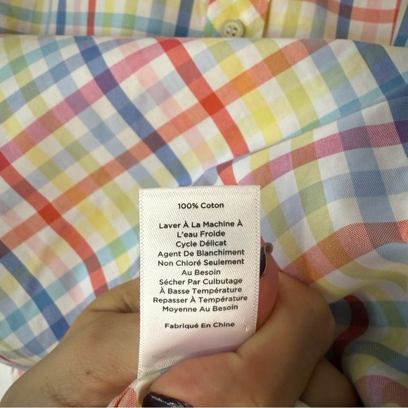 Talbots Sz:1X Multicolor Pastel
Plaid Long Sleeve Blouse Shirt Top - Picture 8 of 13